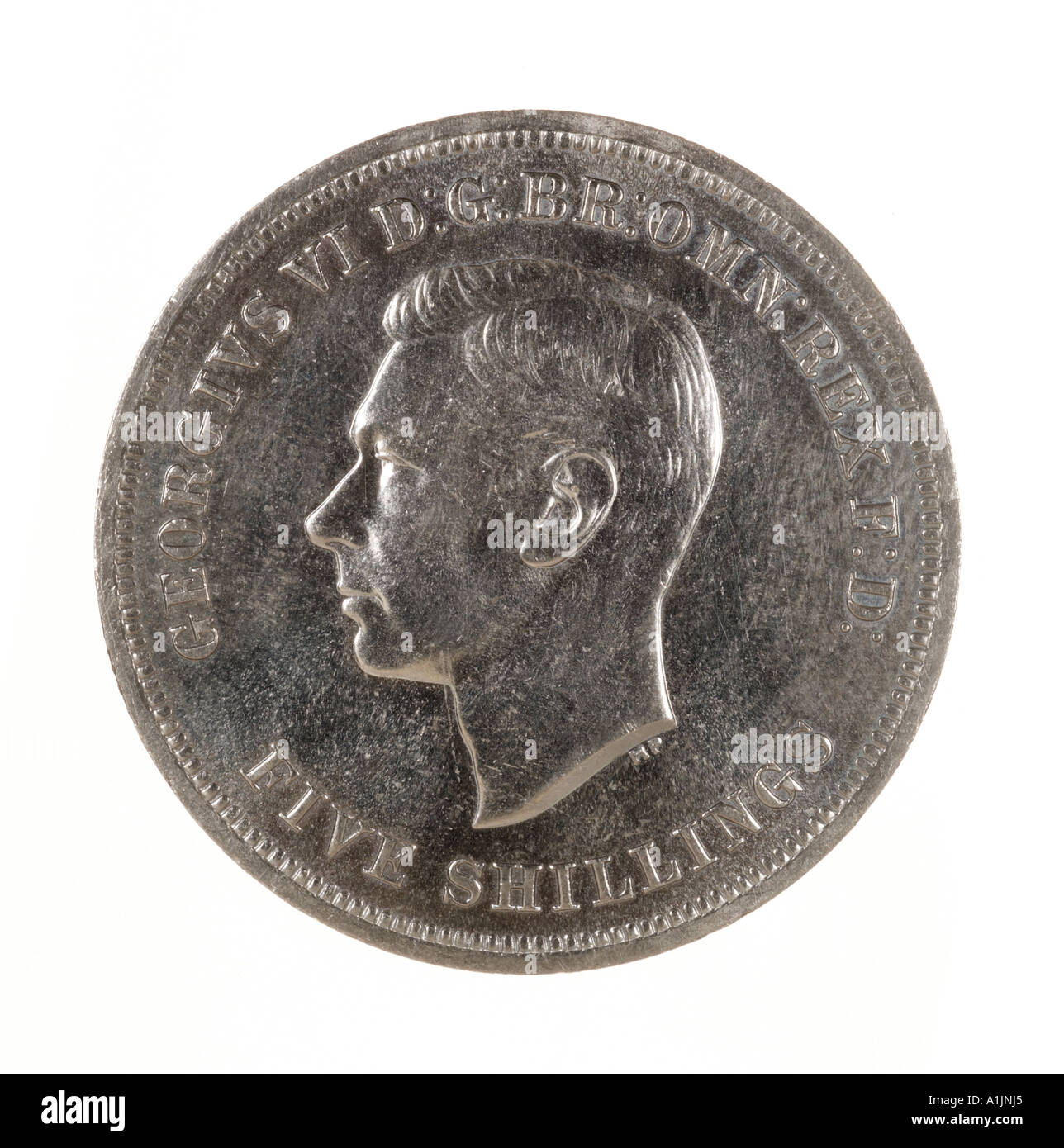 Edward VII 7 pre decimal 5 Shilling 60 60 peniques antigua corona brillante de plata 1951 de cabeza a la izquierda el rey rex Foto de stock