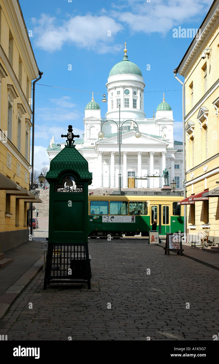 Tuomo Catedral, la Plaza del Senado, Helsinki, Finlandia Foto de stock