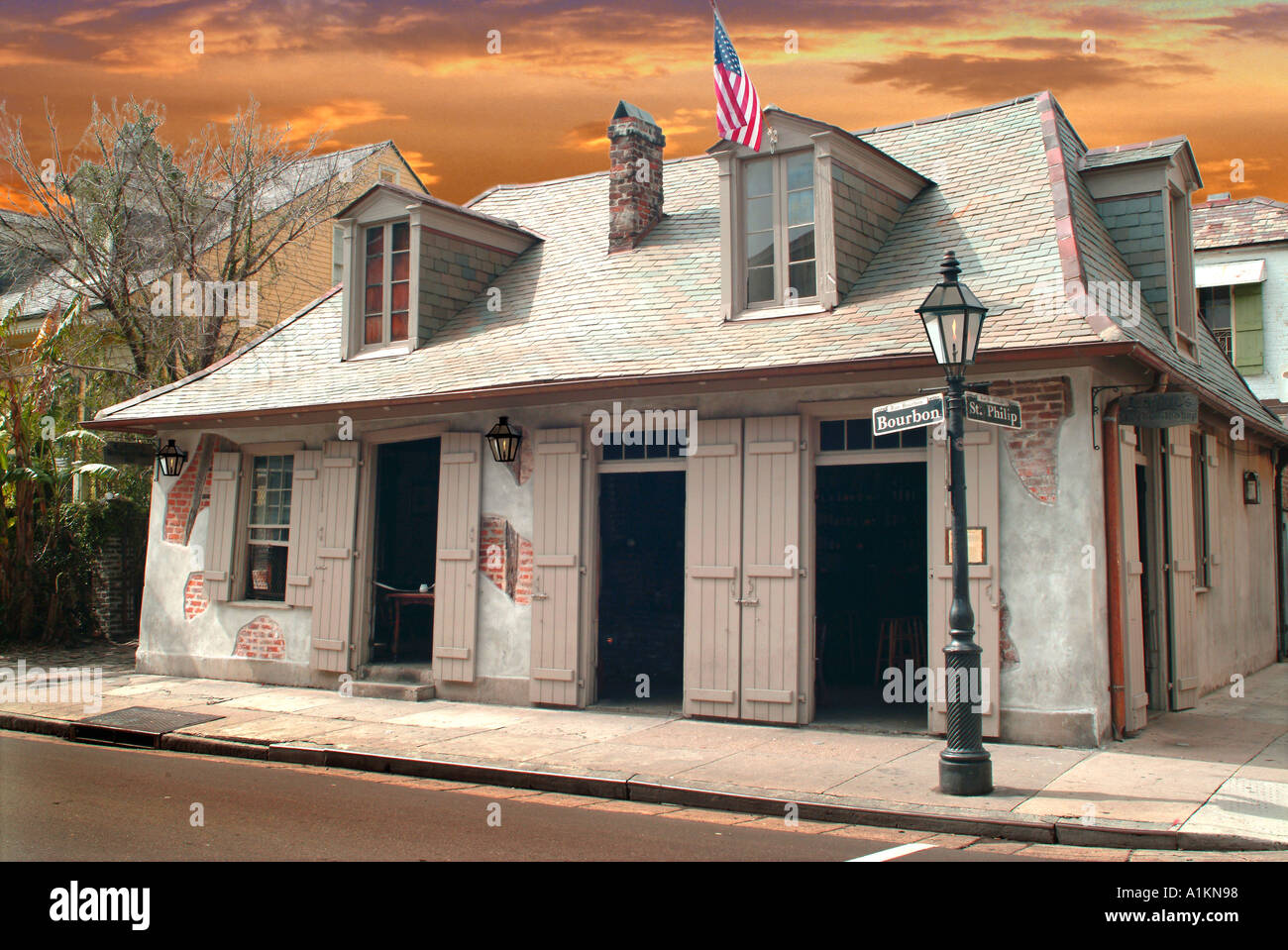 Lafitte's herrería bar de Nueva Orleans Foto de stock