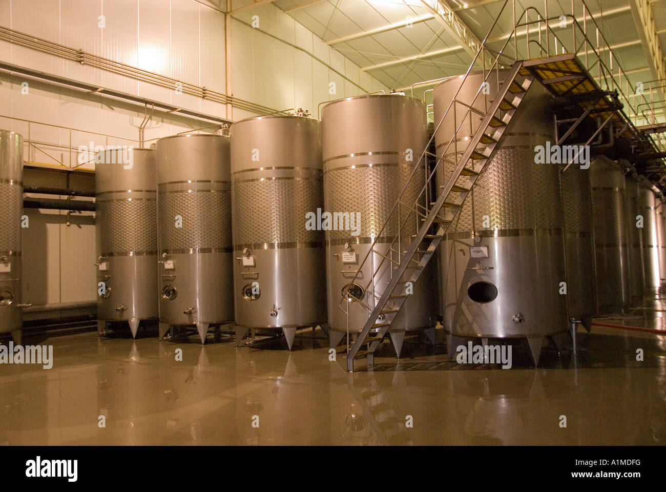 Chile Wine Country, tanques de acero inoxidable para almacenar el vino en  la bodega Undurraga Viña Undurraga cerca de Santiago Fotografía de stock -  Alamy