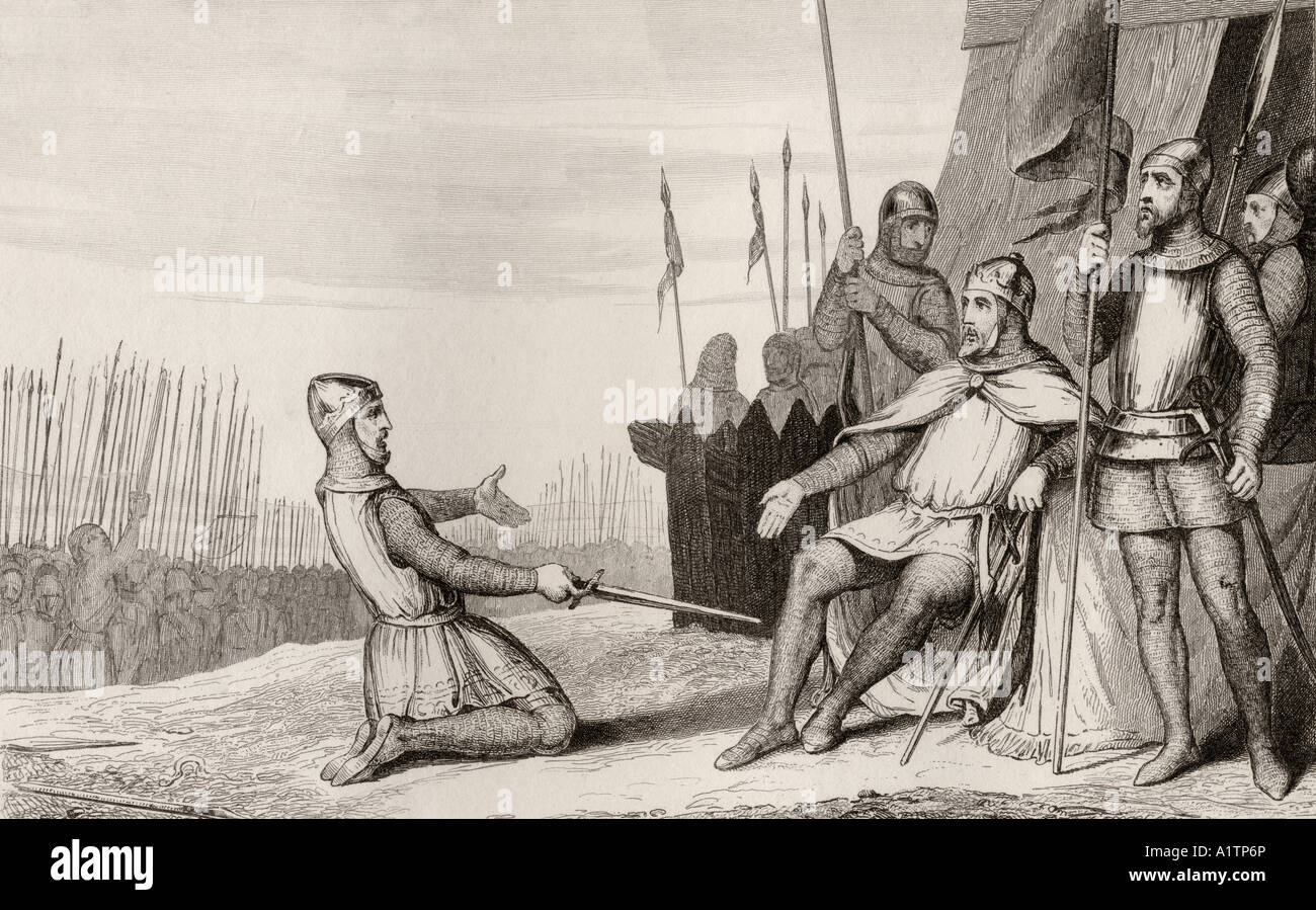 Henri I, de 1008 a 1060 años, perdona a su hermano Robert le Vieux. De Histoire de France de Colart, publicado alrededor de 1840. Foto de stock