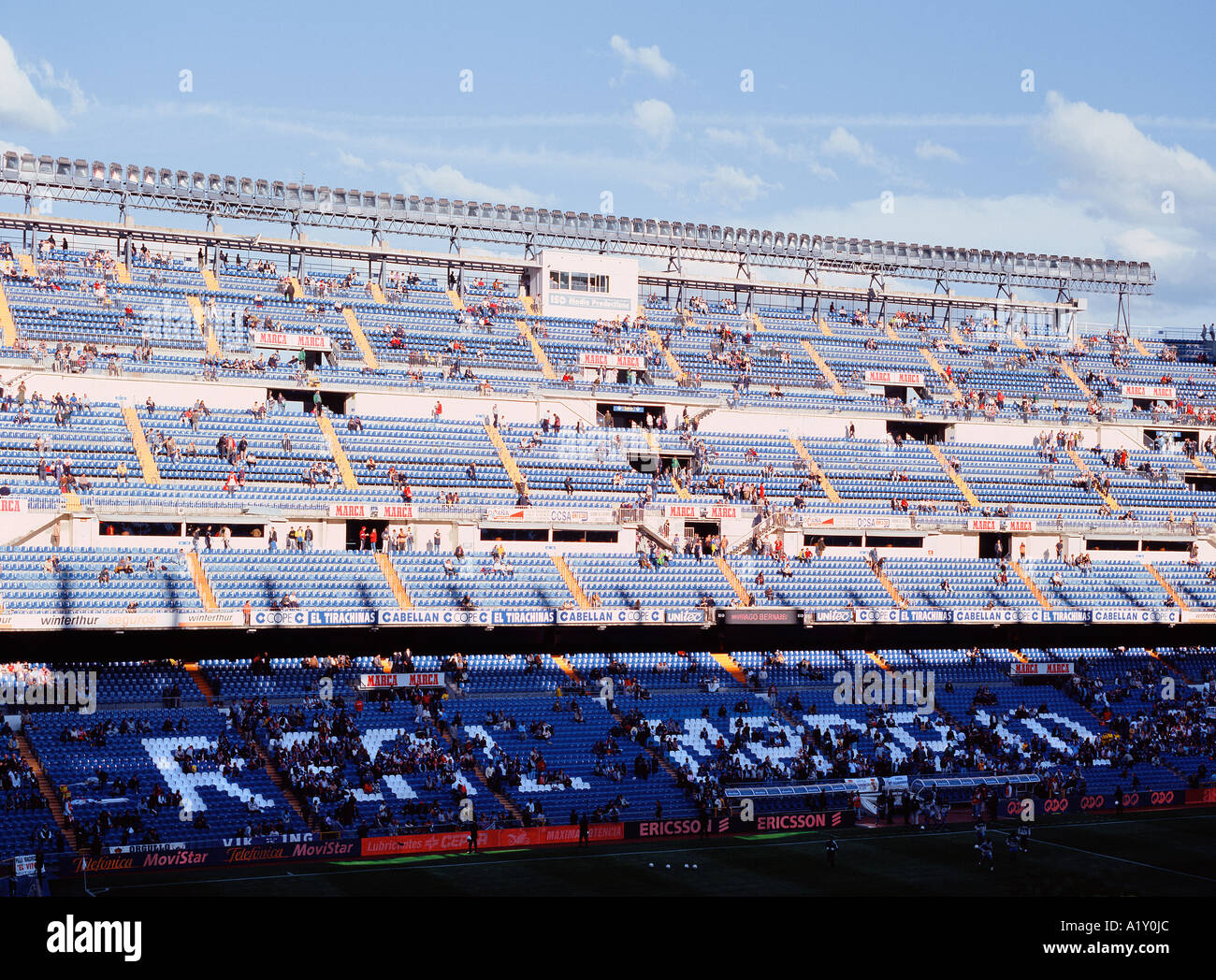 El estadio 'Santiago Bernabeu' en Madrid, España. Foto de stock