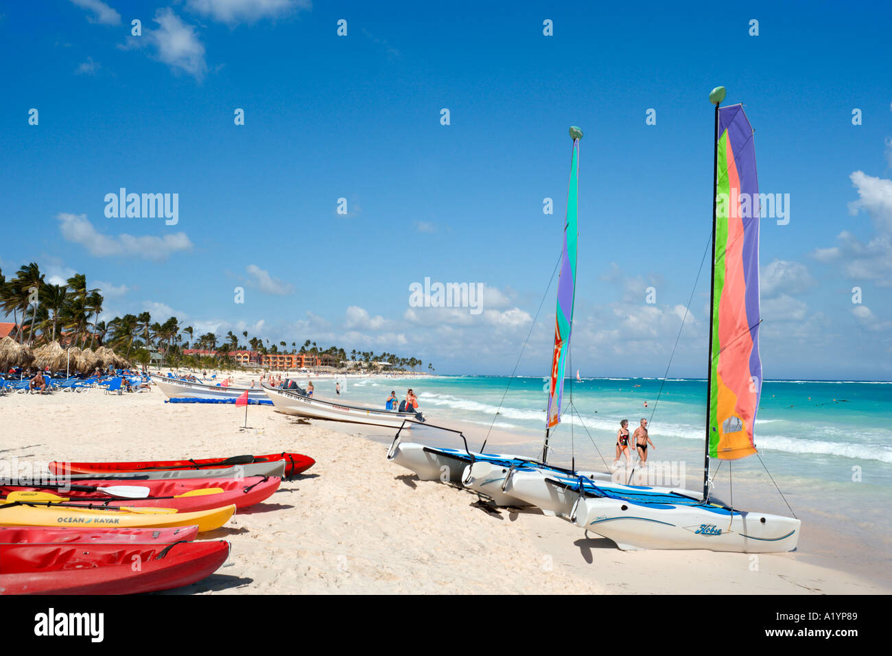 Cerca del Centro de Playa Bávaro, Bávaro, Punta Cana, en la costa oriental, República Dominicana Foto de stock