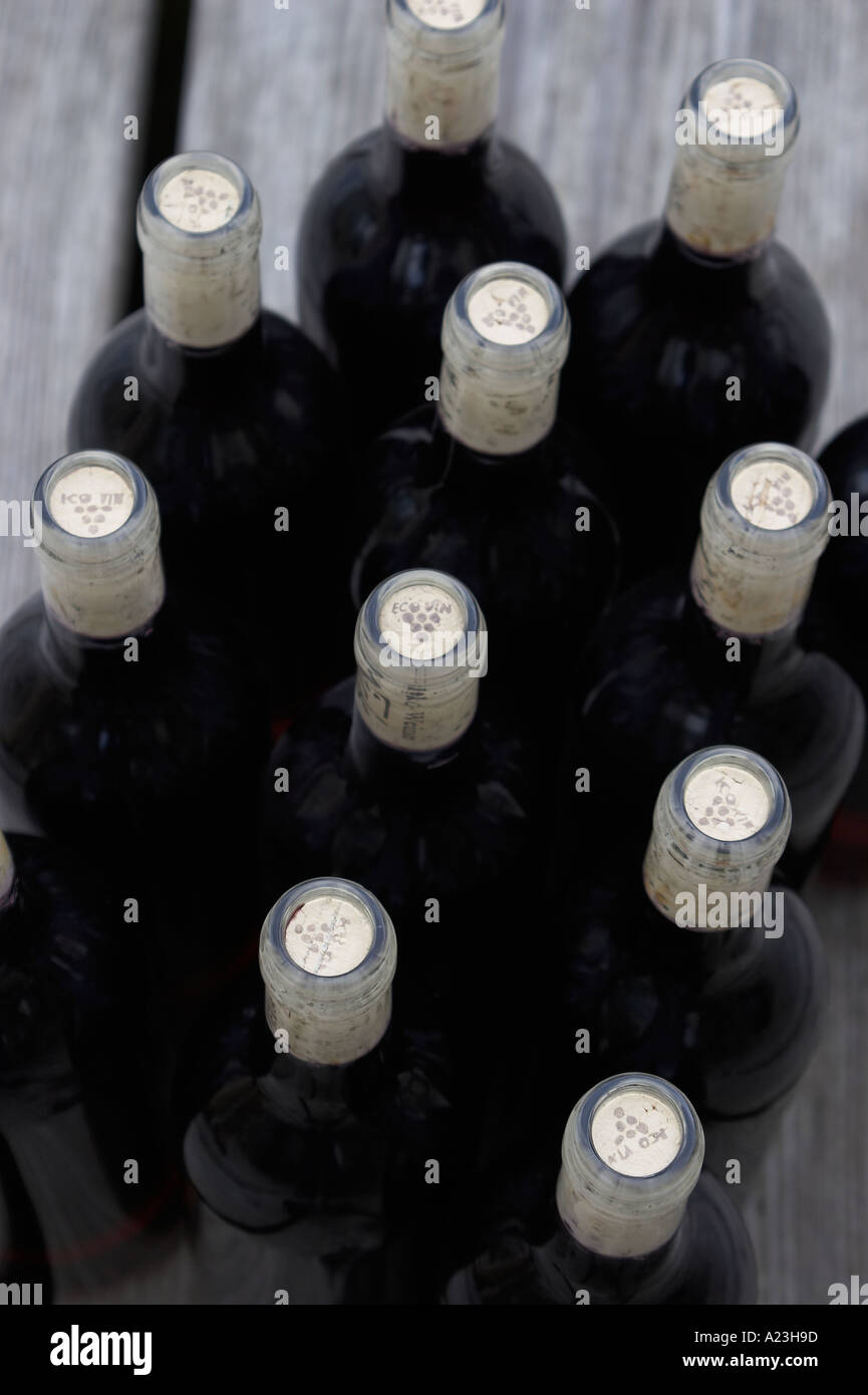 Botellas de vino orgánico de alta calidad Alemania Foto de stock
