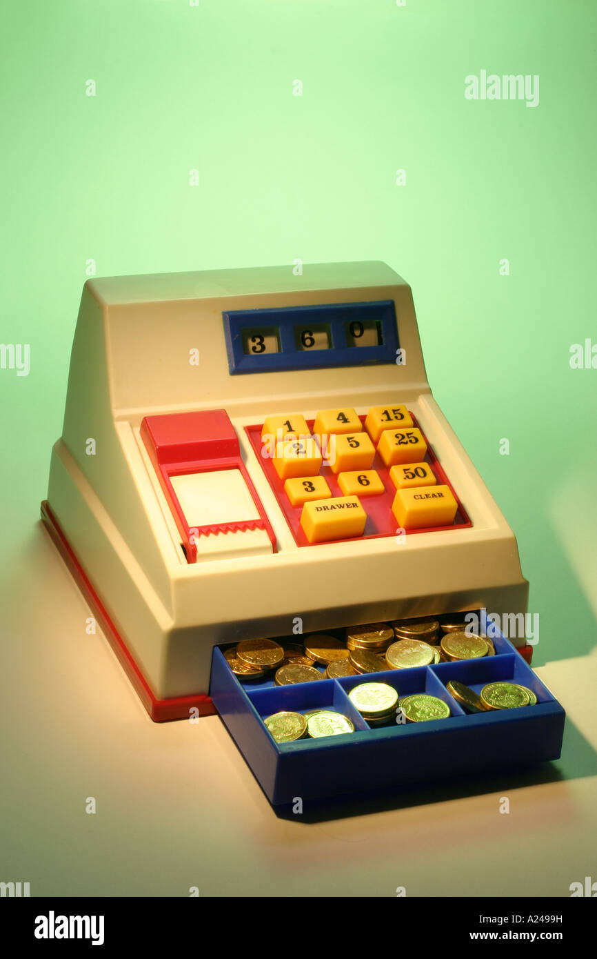 Caja Registradora de juguete Fotografía de stock - Alamy
