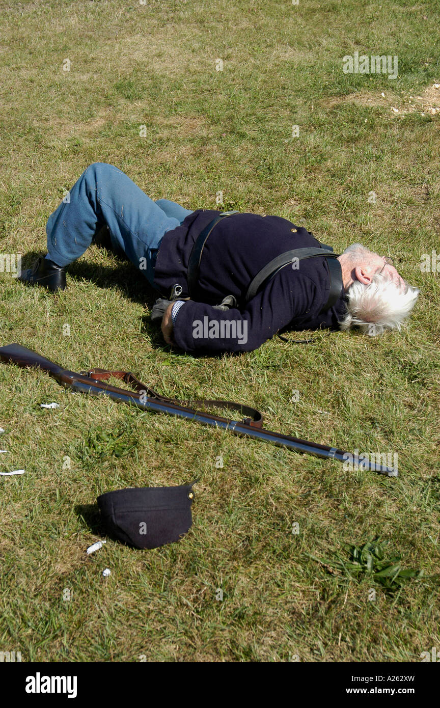 Recreación de la batalla de la Guerra Civil de 1860 la guerra entre los