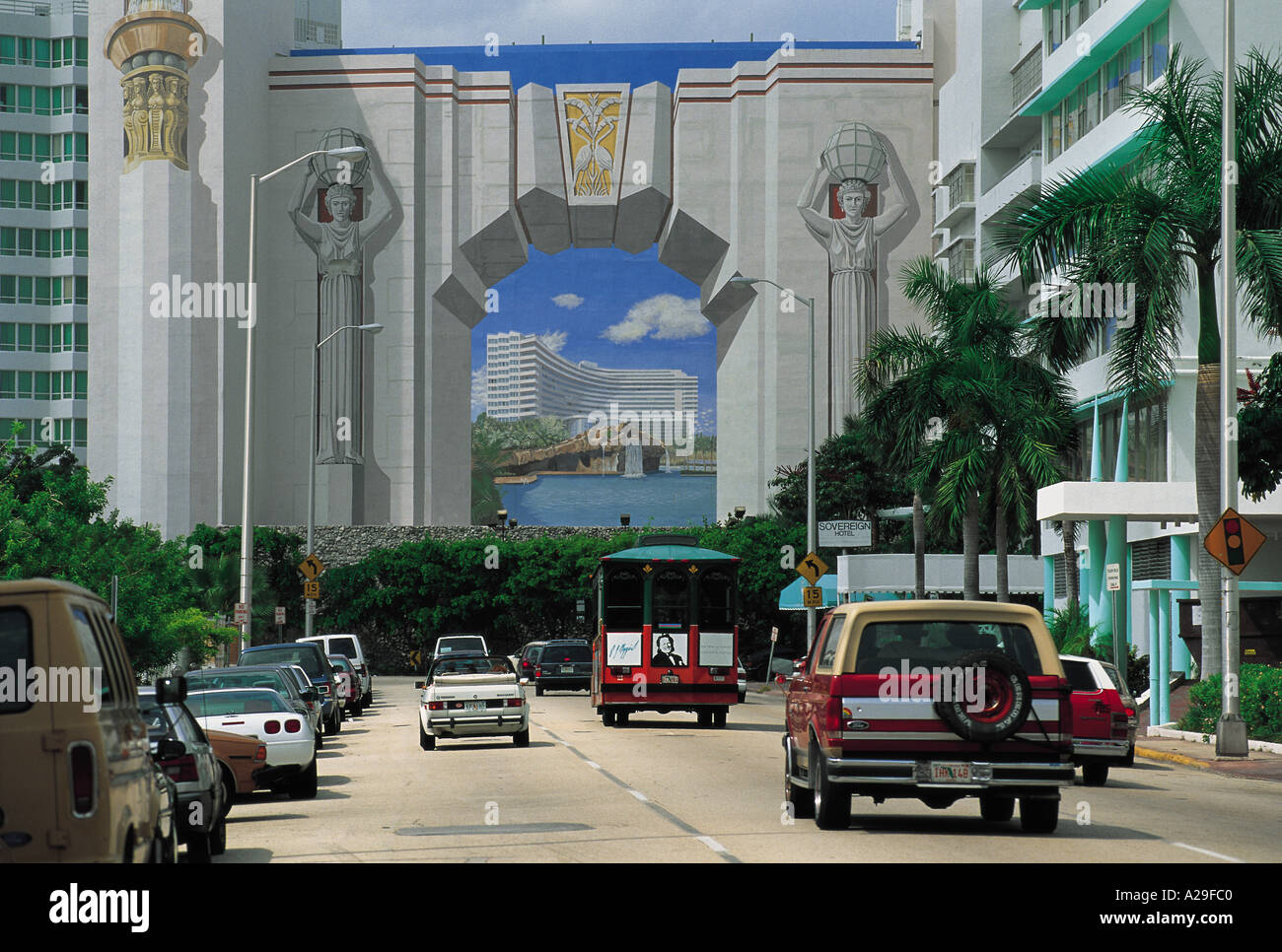 Fontainebleau Hotel enorme mural Miami Beach Florida USA S Grandadam