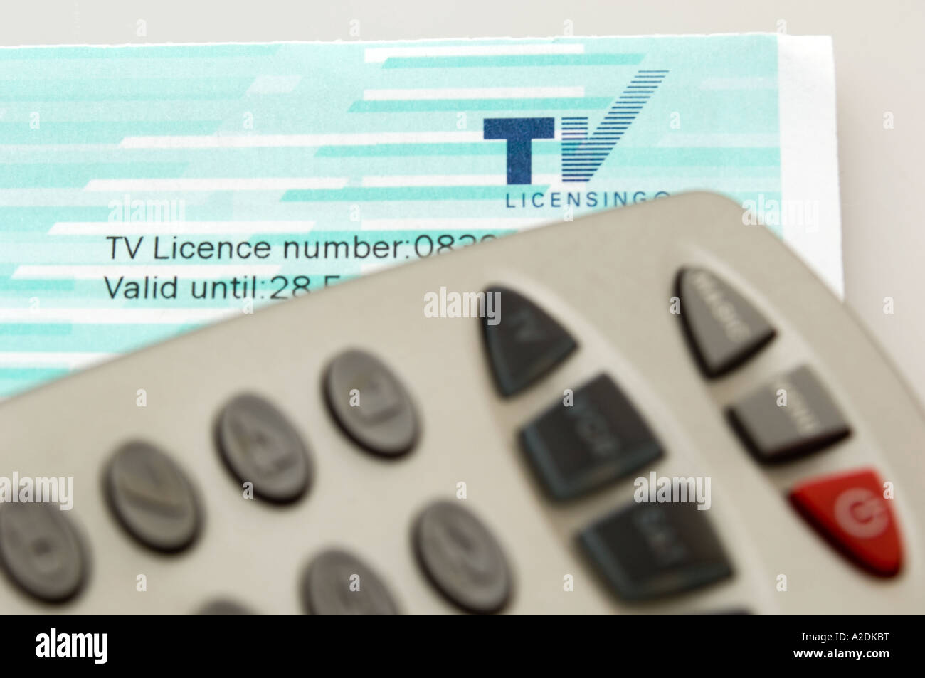 Licencia de TV con televisión auricular remoto Foto de stock
