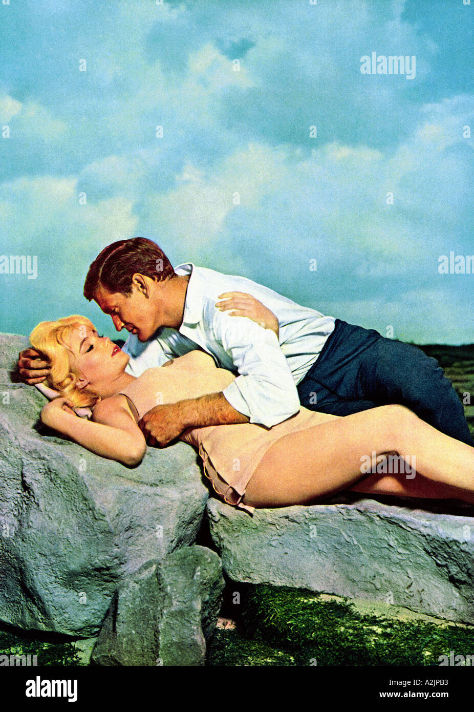 TIME MACHINE Rod Taylor e Yvette Mimieux en la película de 1960 Foto de stock