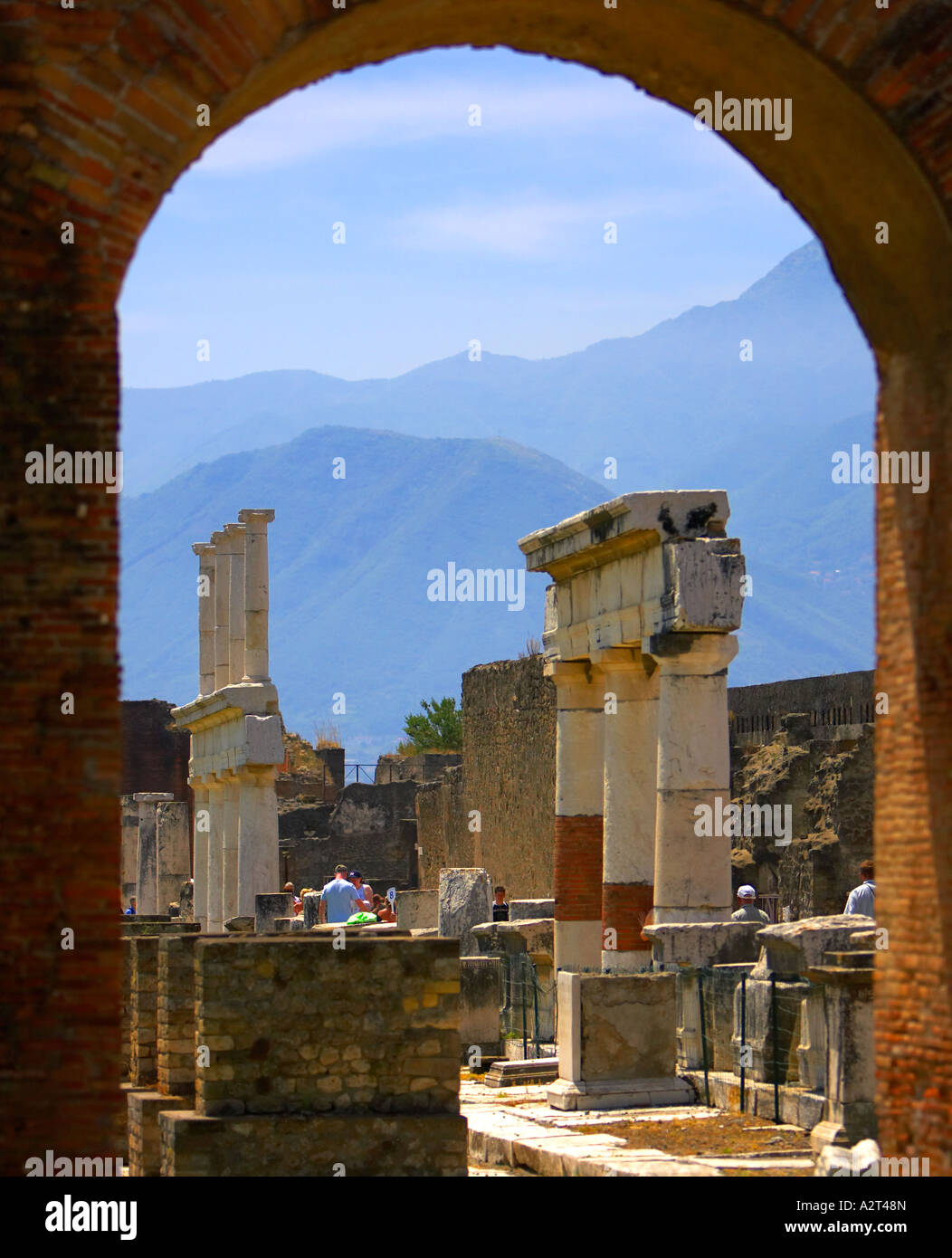 Columnas de Pompeya Italia Foto de stock