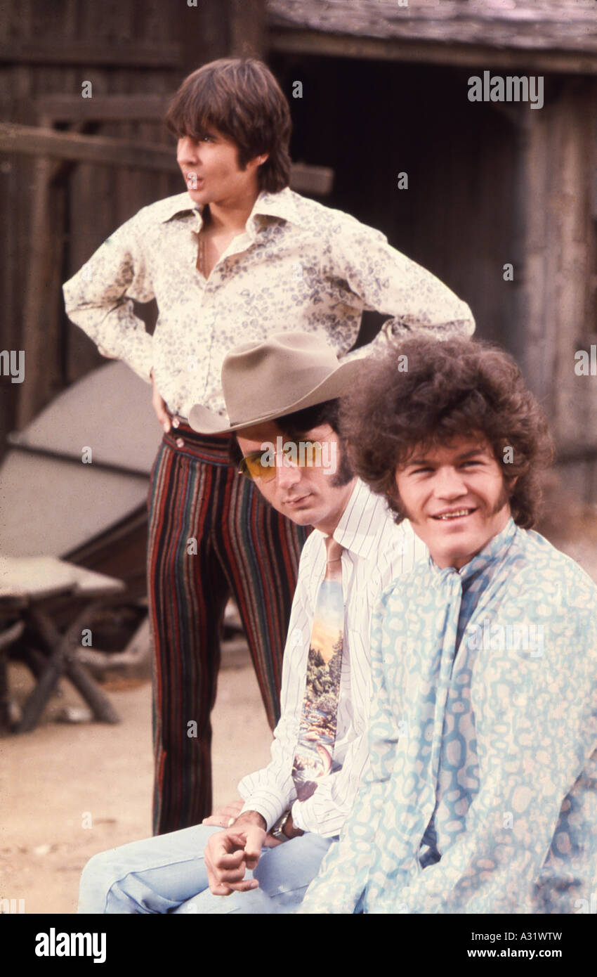 MONKEES Anglo/grupo pop estadounidense de izquierda Davy Jones, Mike Nesmith y Micky Dolenz Foto de stock