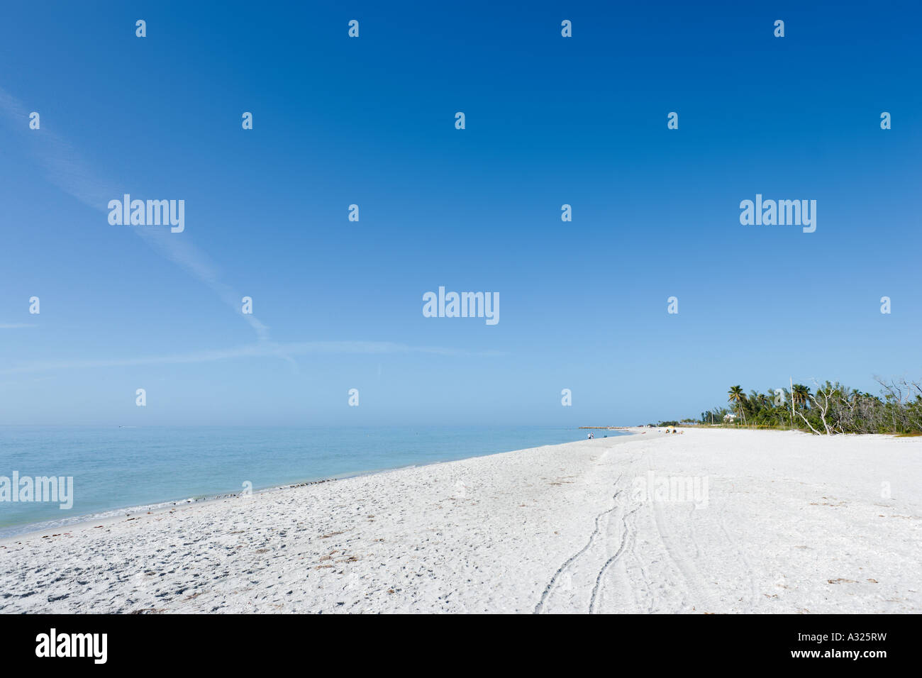 Bowman Beach en el extremo norte de la Costa del Golfo, Sanibel Island, Florida, EE.UU. Foto de stock