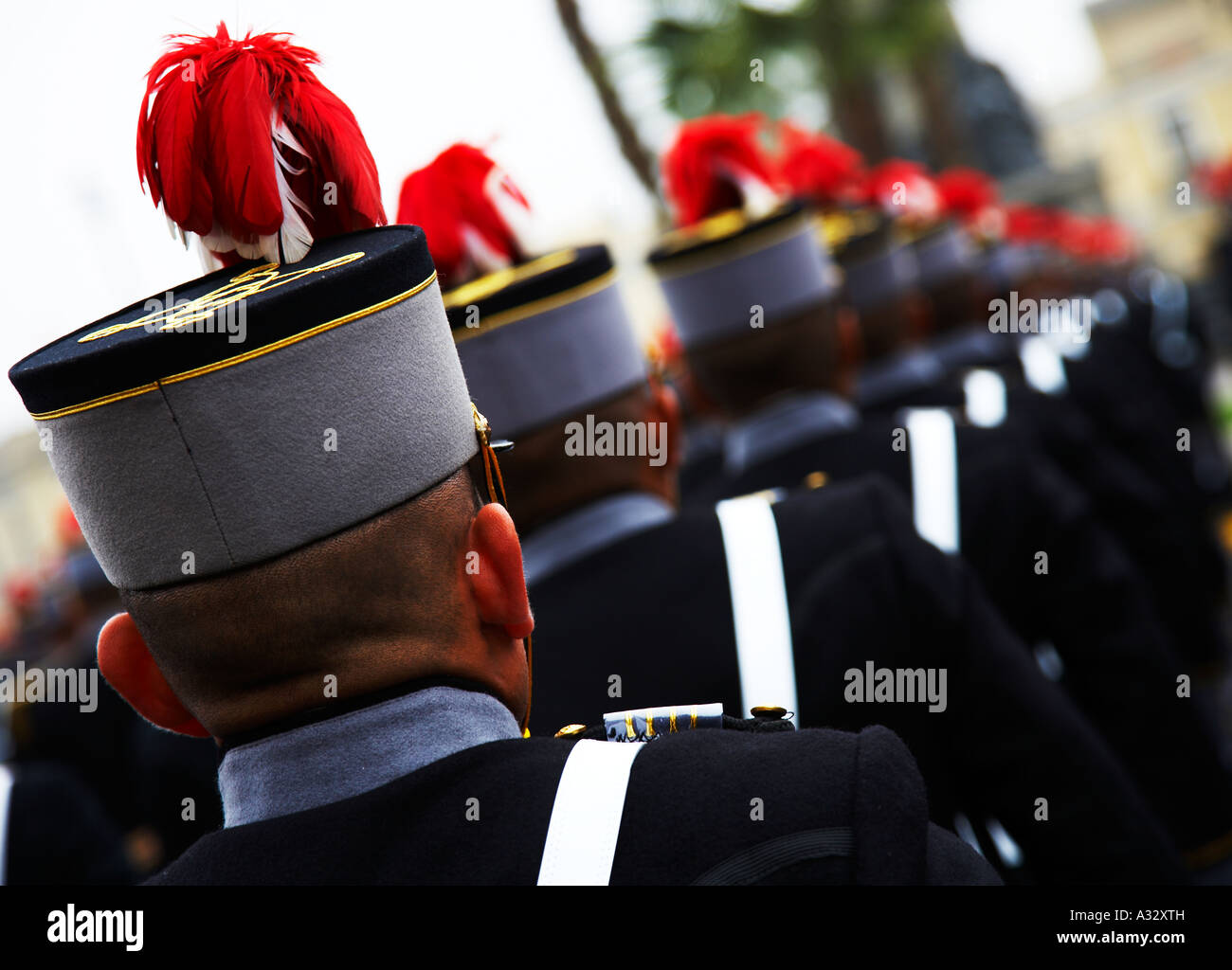 Soldados del ejército en el desfile, Lima, Perú. Foto de stock