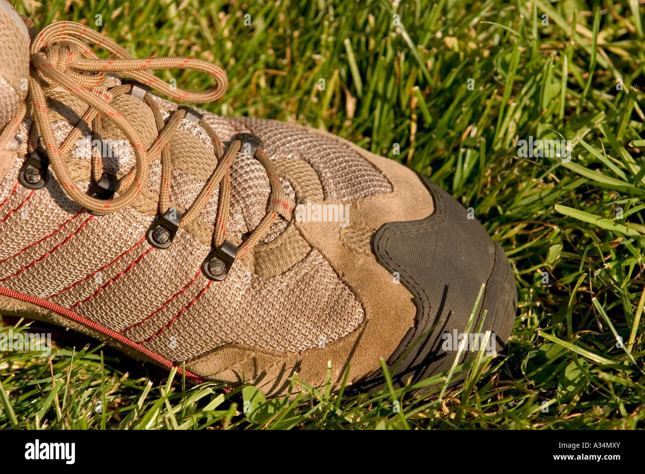 Detalles de montañas usa zapatos con cordones Fotografía de stock - Alamy