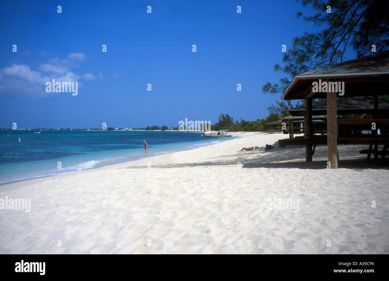 Seven Mile Beach Grand Cayman BWI Caribe Foto de stock