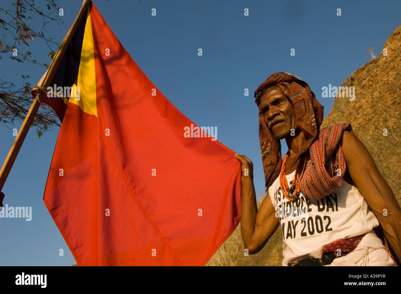 Ex combatiente por la libertad en Dili, Timor Oriental Foto de stock