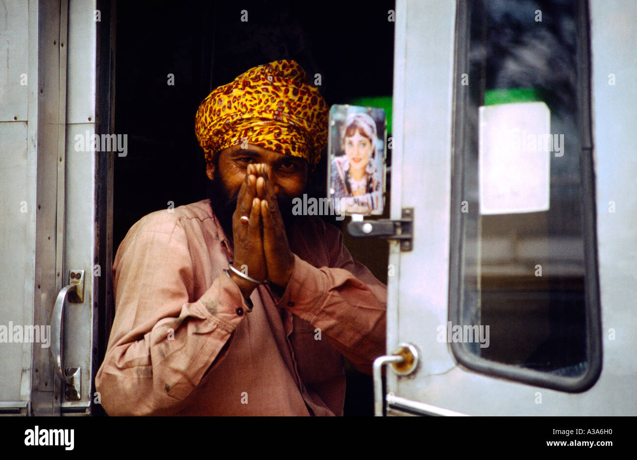 Rajastán India Indian saludo de bienvenida - Namaste Foto de stock