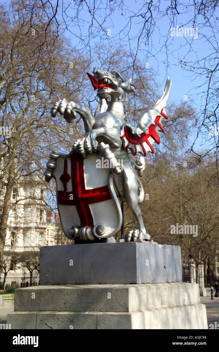 Ciudad de Londres griffin estatua Foto de stock