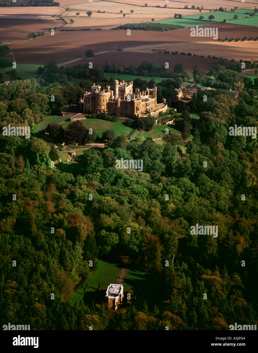 Castillo de Belvoir Leicestershire vista aérea del Reino Unido Foto de stock