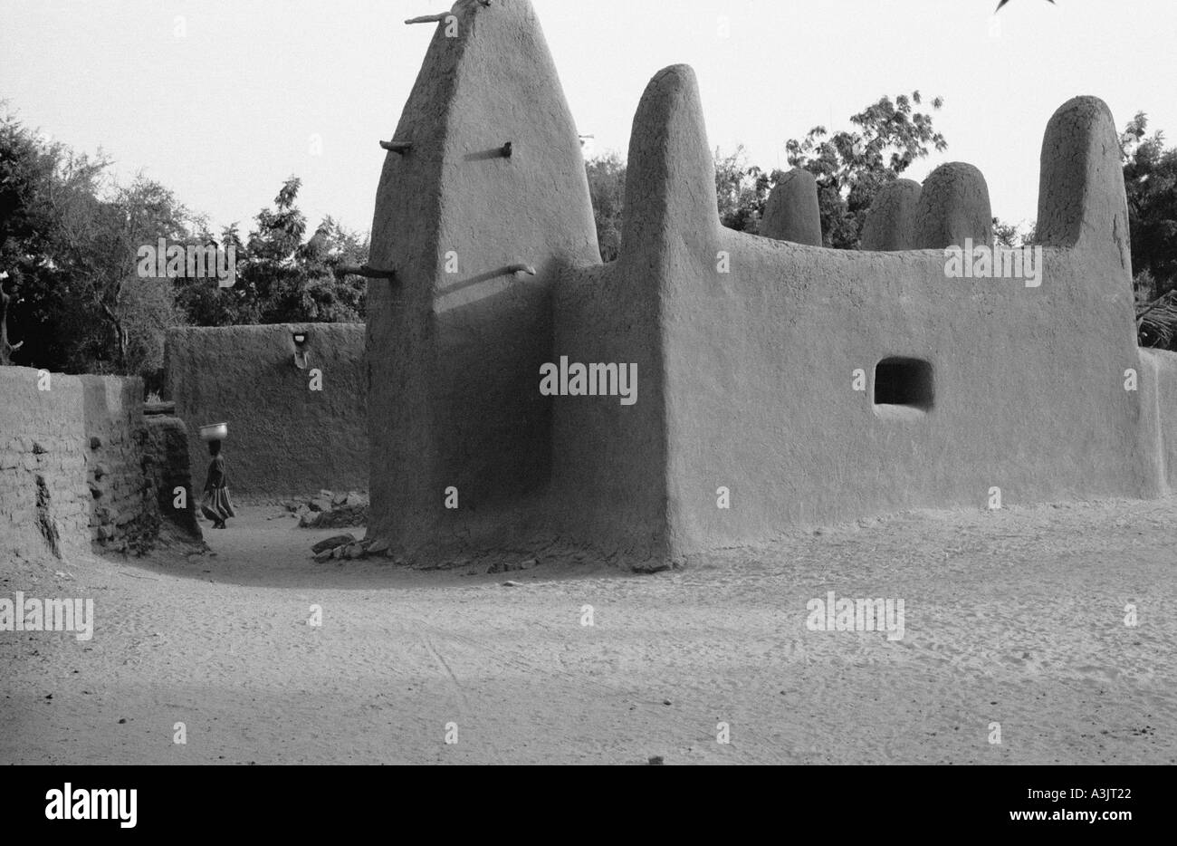 Cubiertos de barro mezquita Malí África Occidental Foto de stock