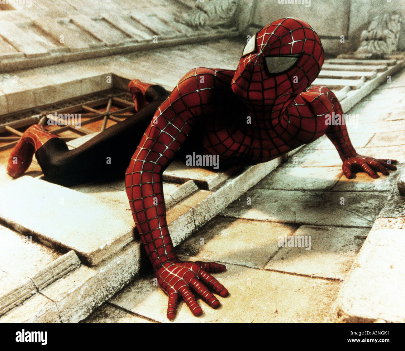SPIDER-MAN Tobey Maguire en el papel del título de la película de 2002 Columbia Foto de stock
