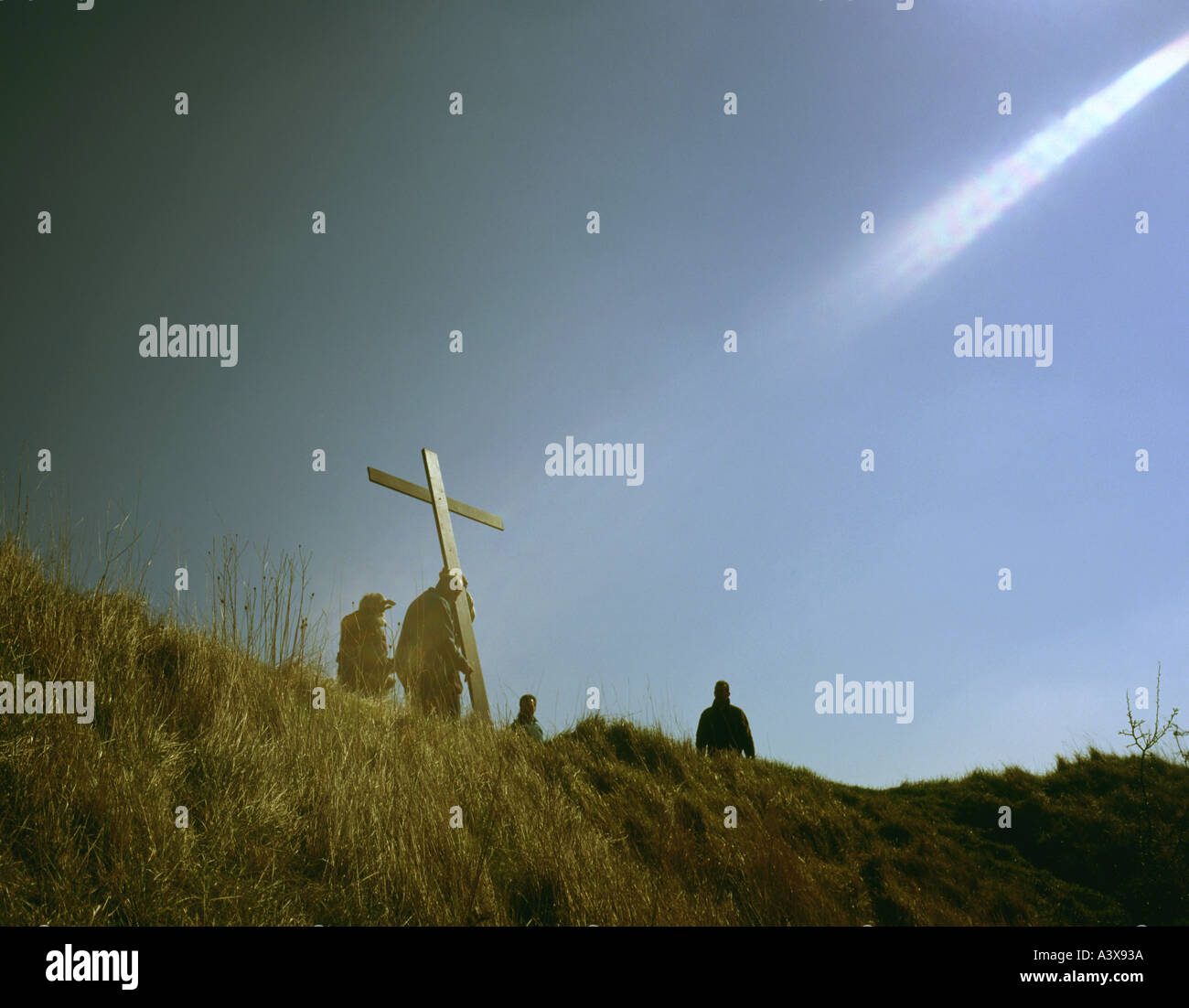 Lincolnshire Wolds Pascua servicio de Viernes Santo en un pueblo Foto de stock