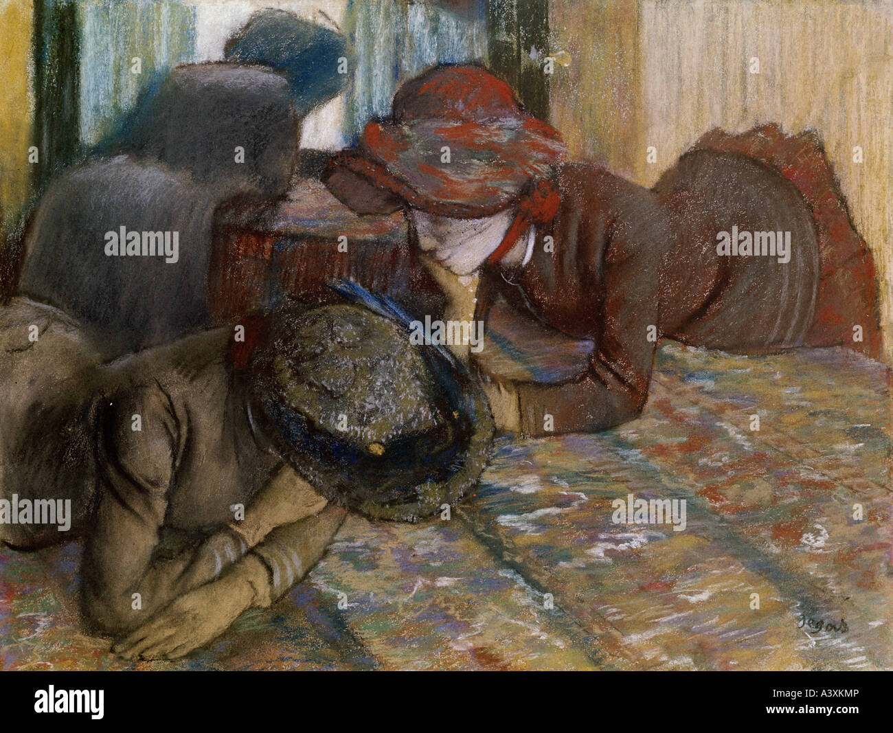"Bellas Artes, Degas, Edgar (1834 - 1917), la pintura, la "conversación", pastel sobre papel, National Gallery, Londres, histórica, histor Foto de stock