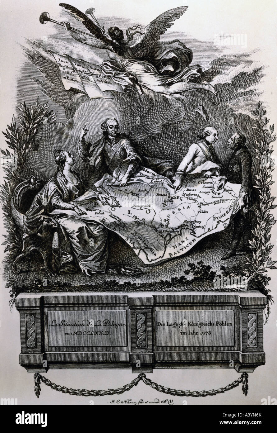 Geografía / viajes, Polonia, particiones, primera partición, 1772 Copyright del artista no ha de ser borrado Foto de stock