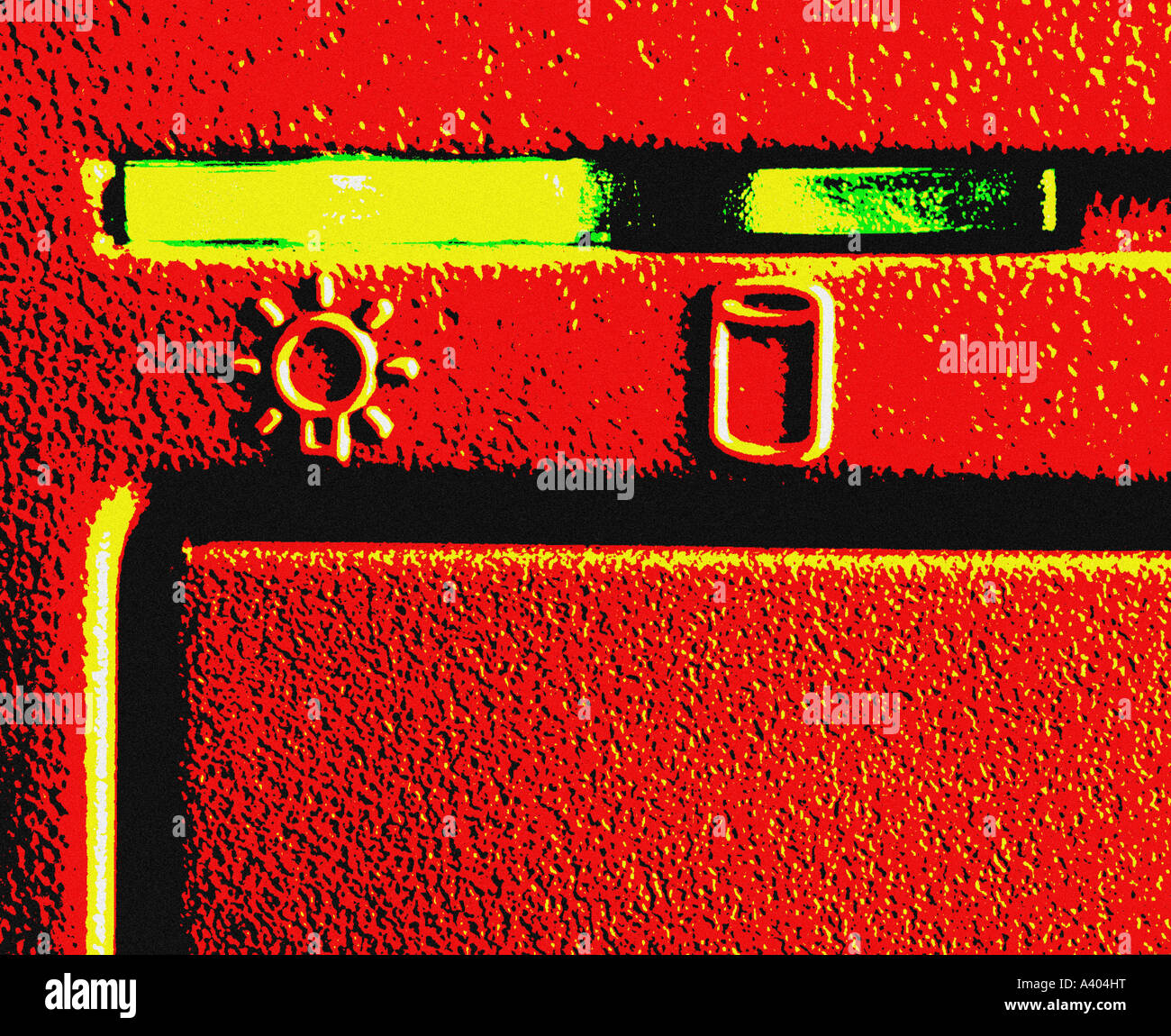 Cerrar Foto de potencia y LED indicador de unidad de disco duro en unidad  de sistema del ordenador Fotografía de stock - Alamy