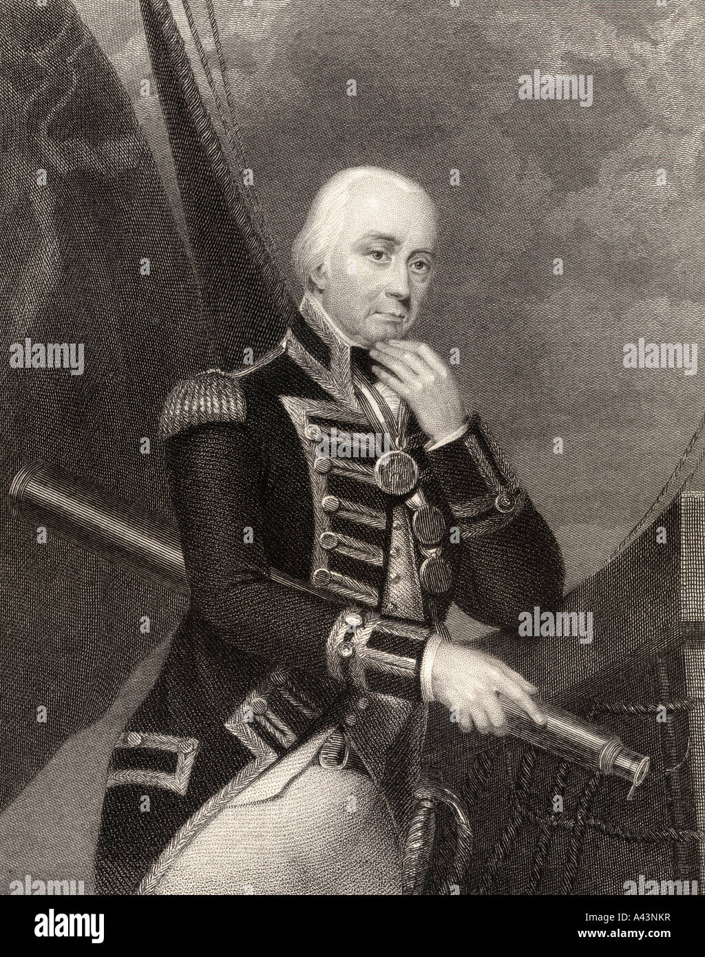 Vice Almirante Cuthbert Collingwood, 1er Barón Collingwood, 1748 - 1810. Almirante inglés en la Royal Navy. Foto de stock