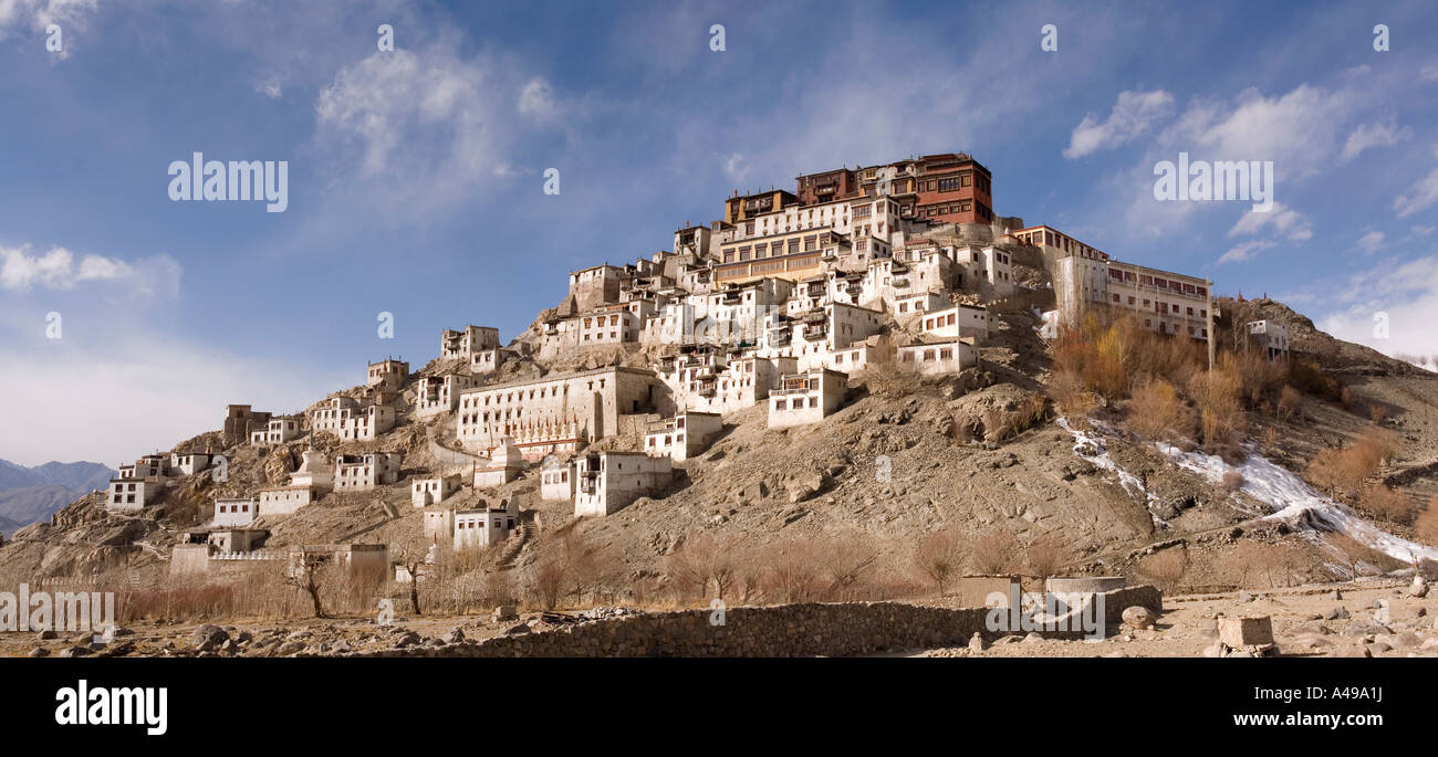 India Leh Ladakh Tikse Gompa panorámicas del Valle Foto de stock