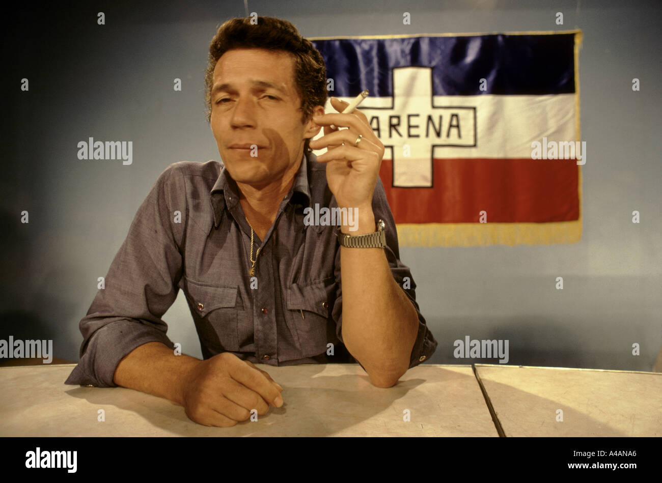 SAN SALVADSOR, EL SALVADOR MARZO 1982 Mayor Roberto D'Aubuisson, el