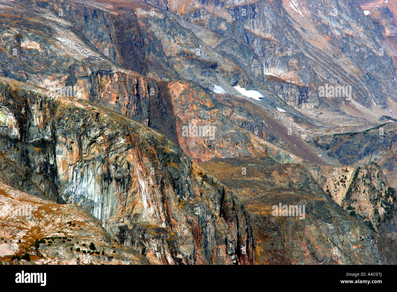 Detalle de la montaña fuera de la autopista beartooth, Wyoming Foto de stock