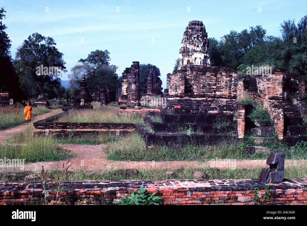 Joven monje budista, Ayutthaya, Tailandia Foto de stock