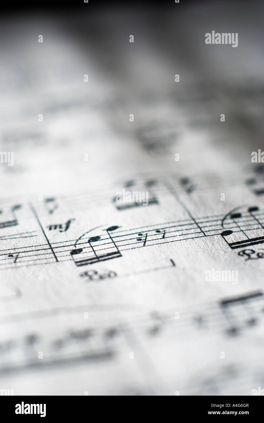 Música de hoja en blanco y negro Fotografía de stock Alamy