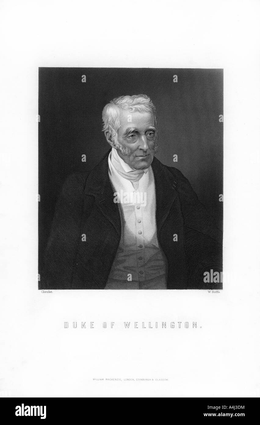 Arthur Wellesley, primer duque de Wellington, soldado británico y estadista, (1893).Artista: W Roffe Foto de stock