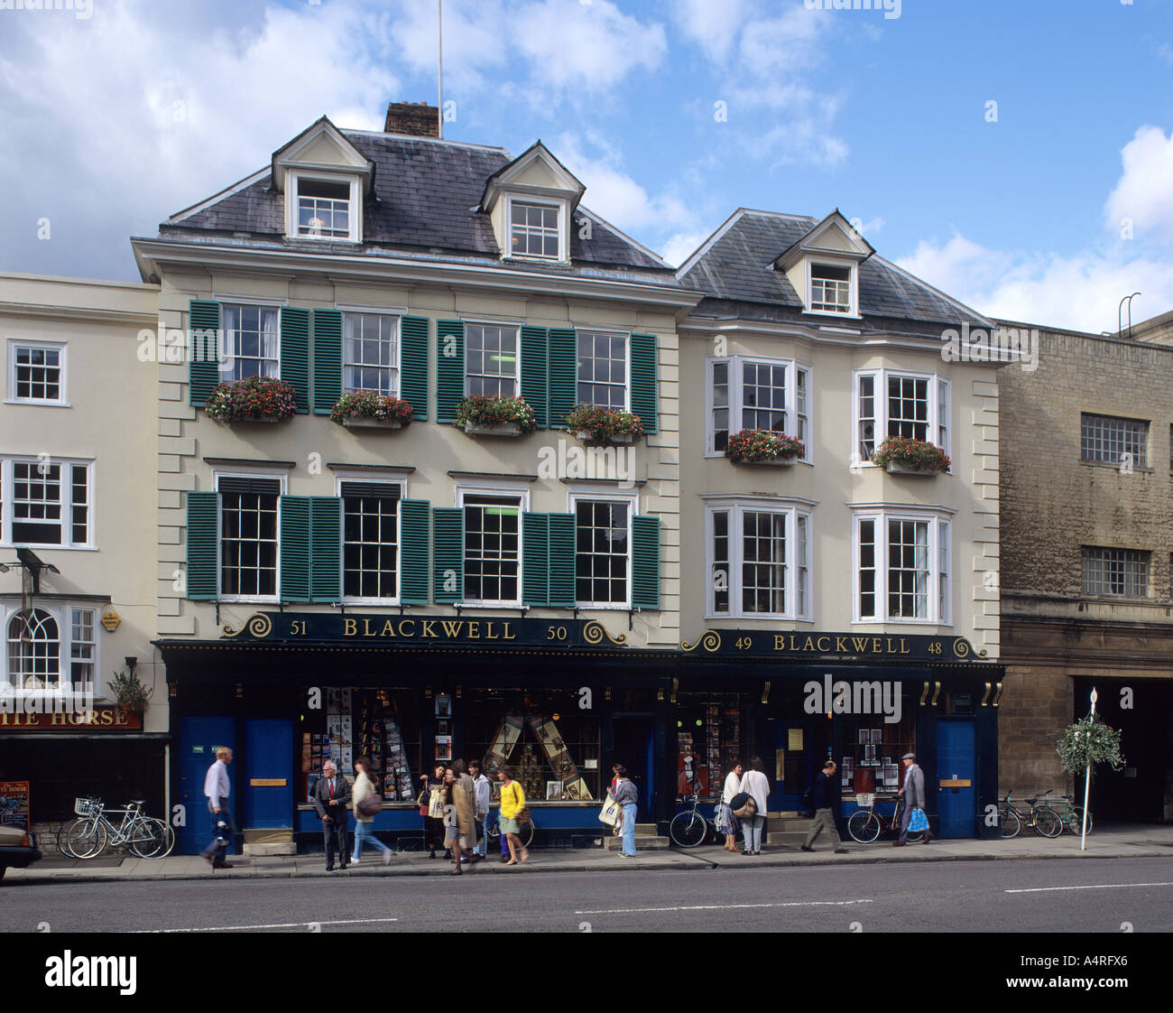 La famosa librería Blackwells, Broad Street, Oxford, Inglaterra Foto de stock