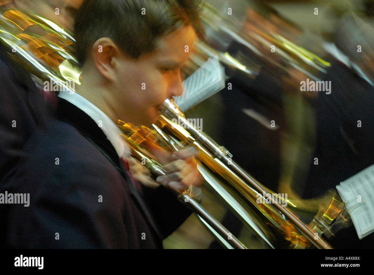 Los músicos callejeros, fiesta de la Epifanía, Altea, Costa Blanca, España Foto de stock