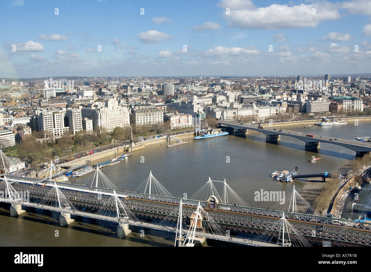 Vista desde el London Eye en Londres Inglaterra Foto de stock