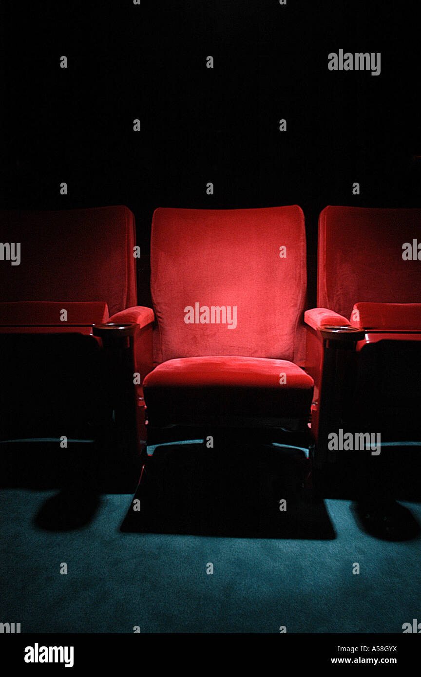 Asiento caliente: cine de asiento en spotlight Foto de stock