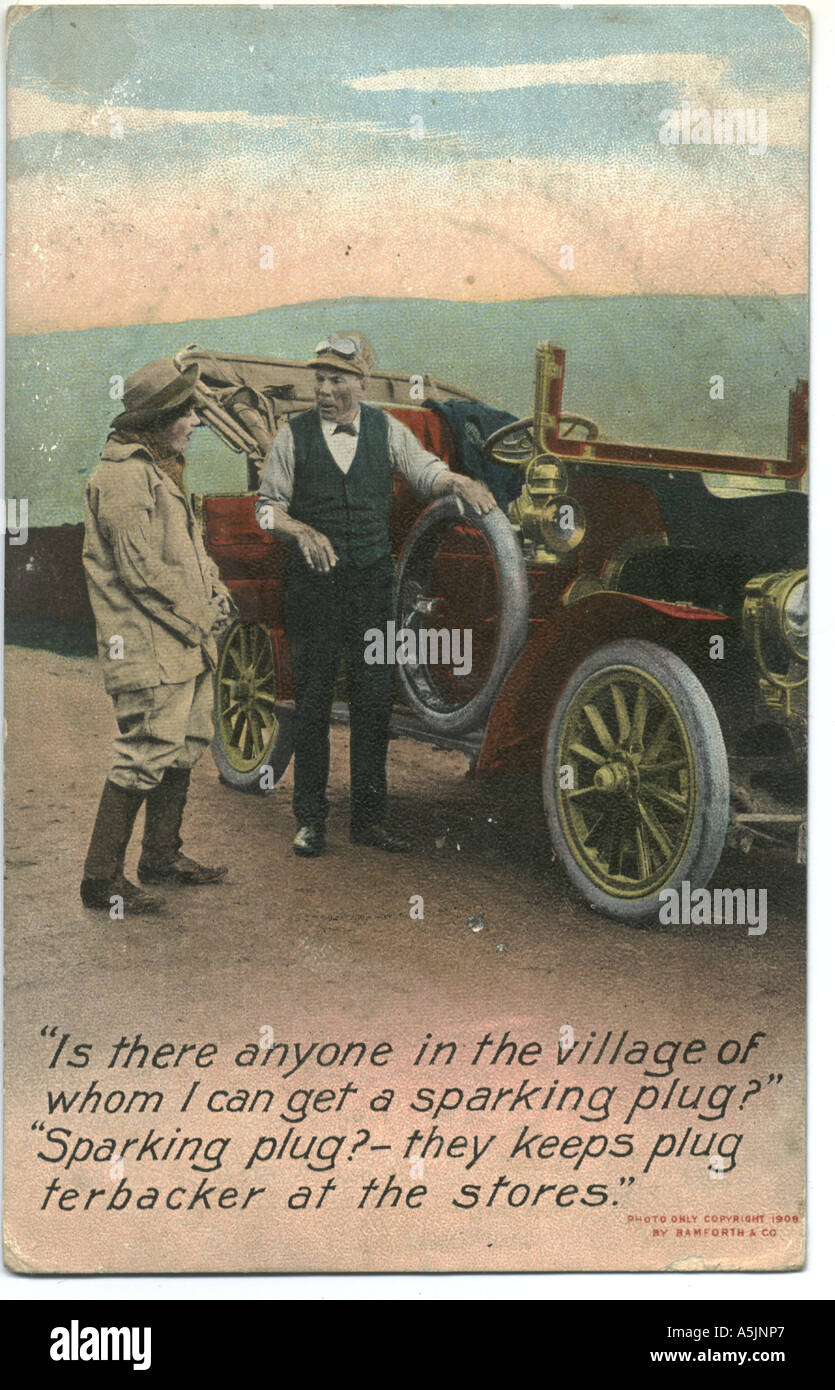Comic postal postally utilizado 1908 Foto de stock