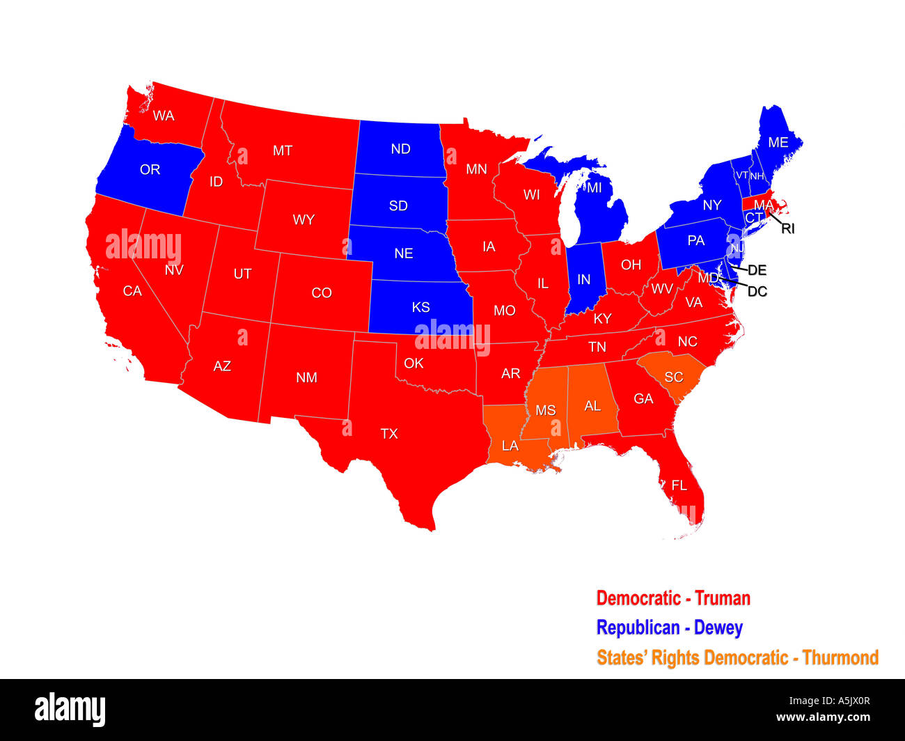Los resultados de la elección presidencial de los Estados Unidos Mapa