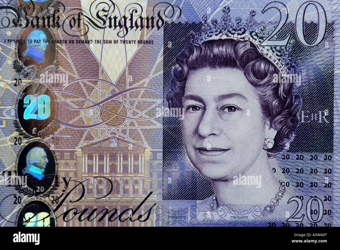 La nueva nota 20 libras en inglés Fotografía de stock Alamy