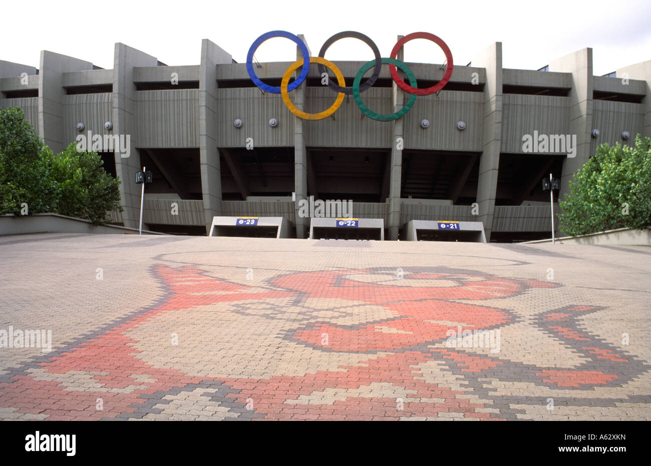Famoso estadio en Seúl, Corea, y la escena de los juegos en las