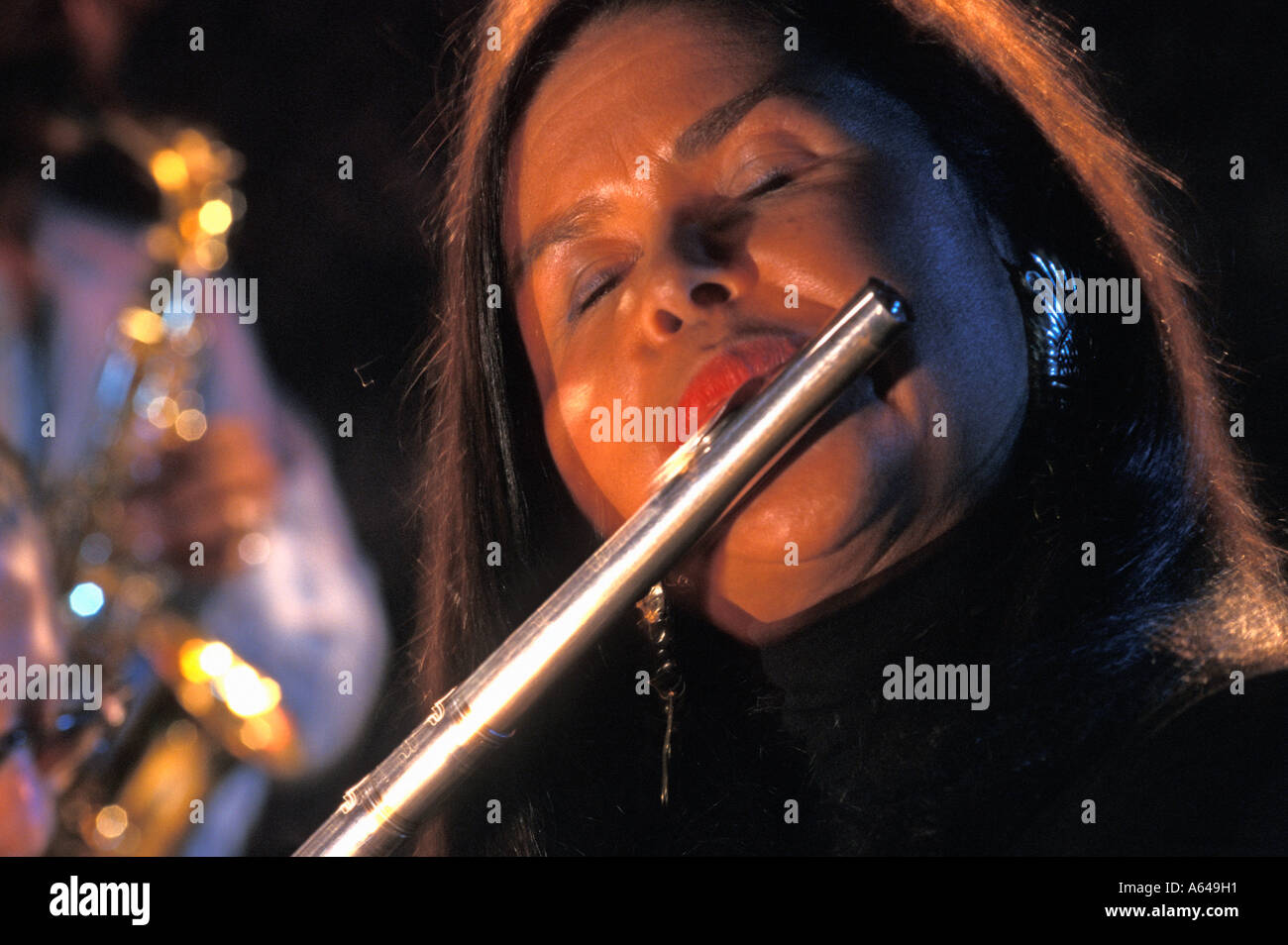 Flautista de jazz Foto de stock