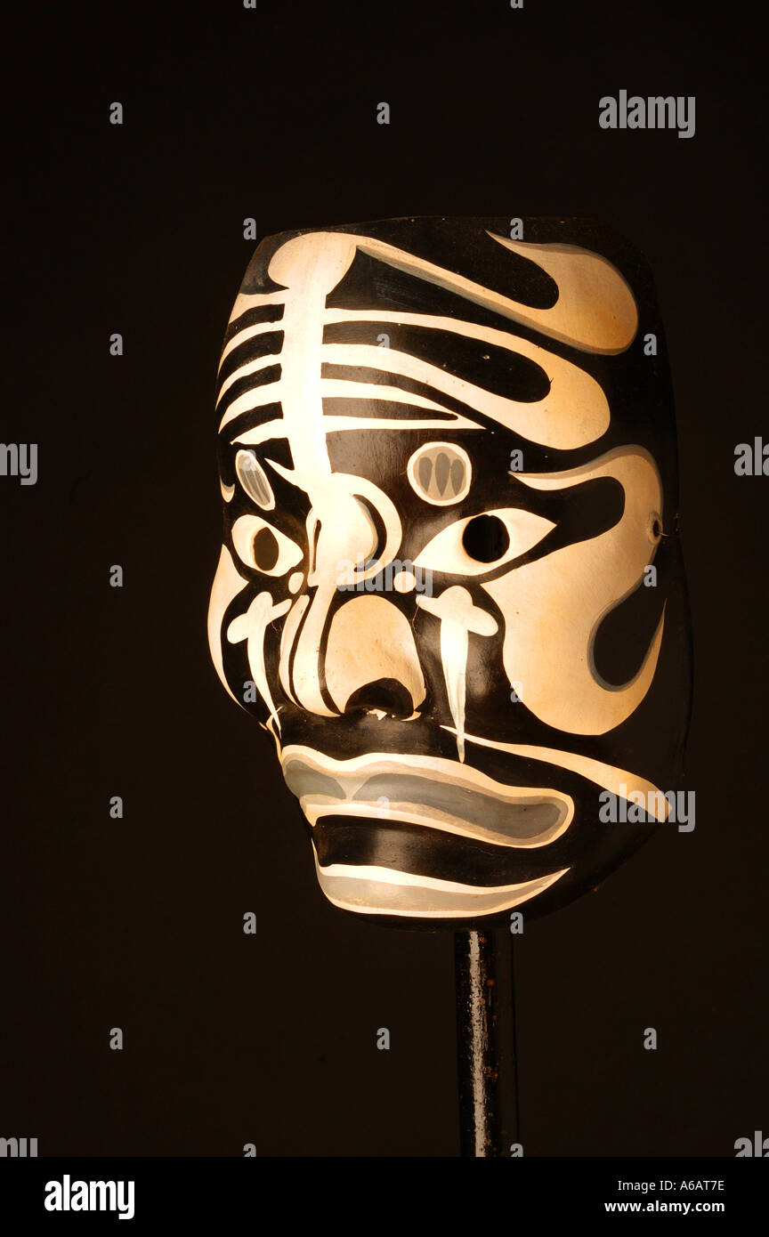 Máscara de teatro Kabuki japonés tradicional dsca 0849 Fotografía de