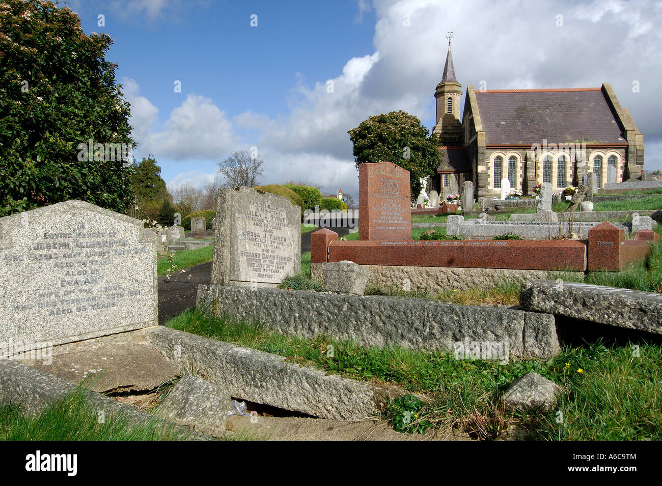 Cementerio y capilla de Ogwell Cruz en Newton Abbot South Devon Inglaterra Fotografía de stock