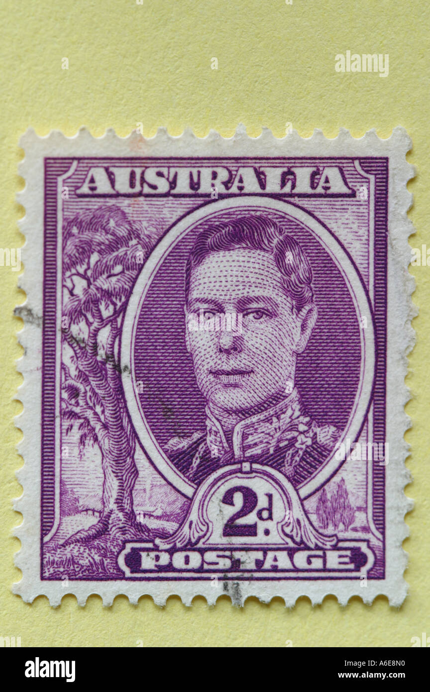 El rey George VI sello australiano desde 1940 Foto de stock