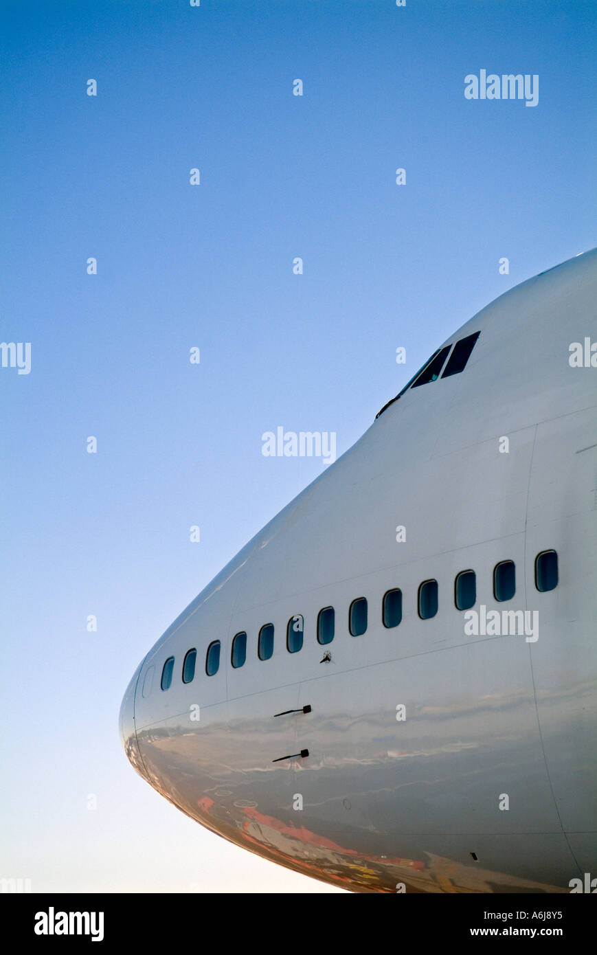 La parte delantera de un avión Boeing 747 Foto de stock