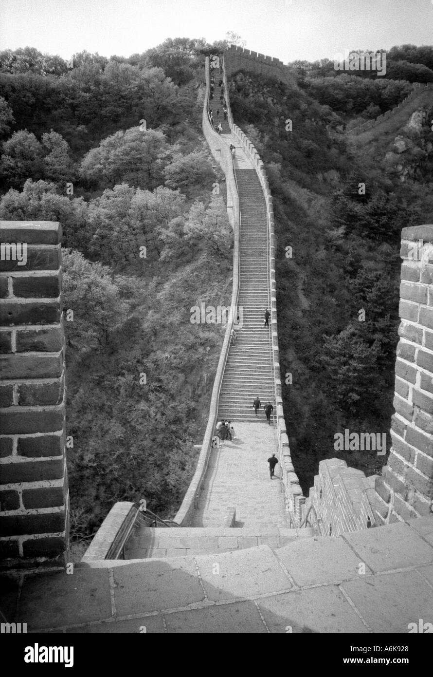 La Gran Muralla Badaling Juyongguan Pass Norte Sitio de Patrimonio Mundial de la UNESCO en Beijing Pekín China Asia Asia asiáticos Foto de stock